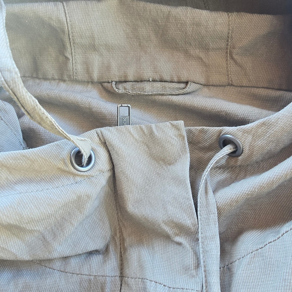 Eileen Fisher Organic Cotton Blend Hooded Parka Jacket Taupe F5CWL Large‎ - Picture 4 of 9